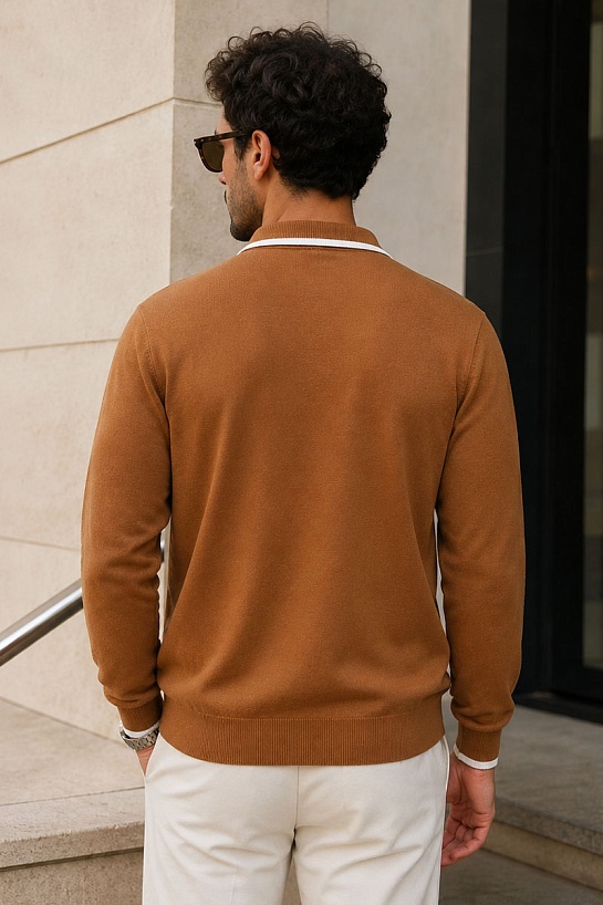 Поло с длинным рукавом Etro Pegaso logo - Brown