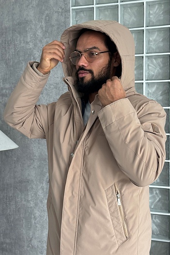 Мужская парка бежевого цвета Loro Piana   