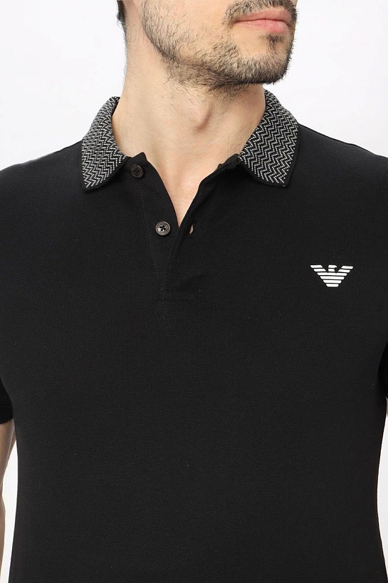 Мужское чёрное поло Emporio Armani
