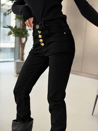 Чёрные женские джинсы Schiaparelli premium   