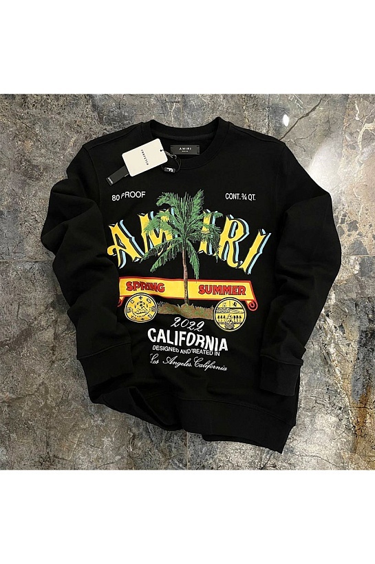 Чёрный мужской свитшот Amiri Rum Label logo-print