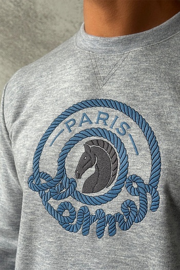 Мужской свитшот Hermes серого цвета   