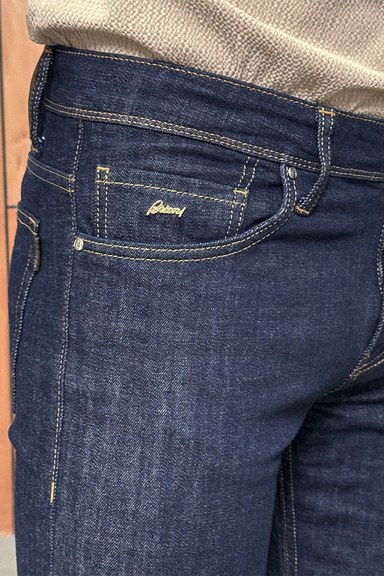 Мужские джинсы тёмно-синего цвета Brioni regular fit