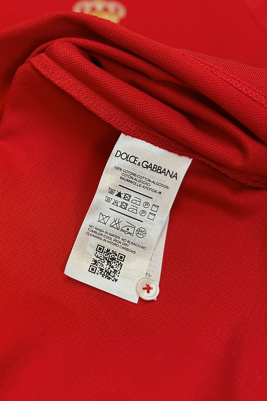Классическое поло Dolce&Gabbana Bee & Crown - Red
