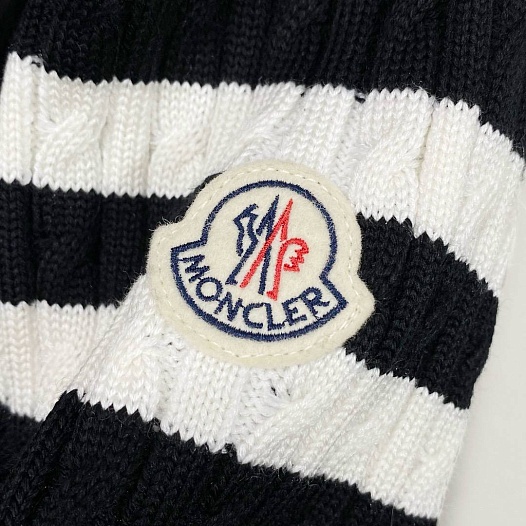 Мужская вязанная куртка Moncler logo-patch - Black   