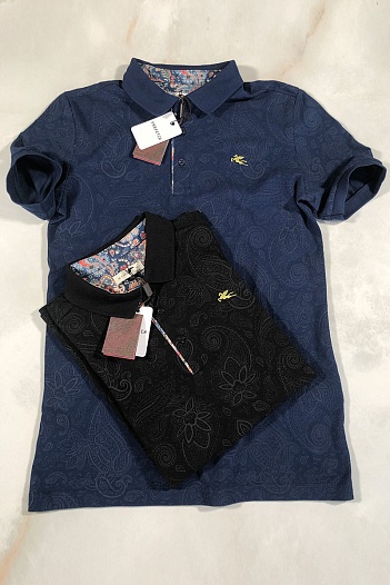 Чёрное мужское поло Etro embroidered-logo   