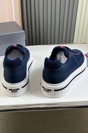 Комбинированные кроссовки Prada logo-stripe - Navy   