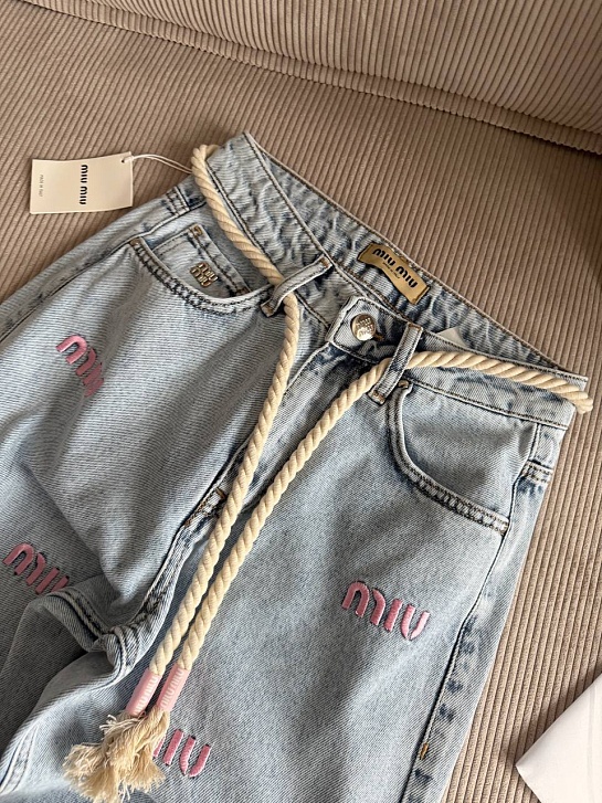 Женские синие джинсы MIU MIU premium