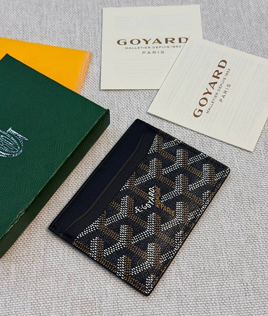 Кожаный кардхолдер Goyard Saint Sulpice premium 10.5x7 см