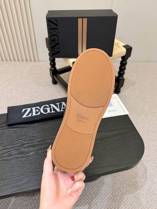 Замшевые кроссовки Ermenegildo Zegna Triple Stitch - Blue