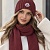 Комплект из шапки и шарфа бордового цвета Moncler logo-patch