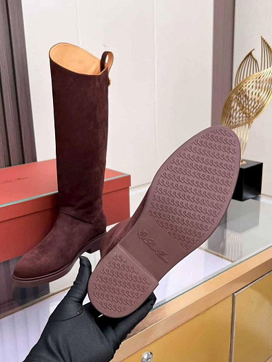 Женские замшевые сапоги Loro Piana premium - Red   