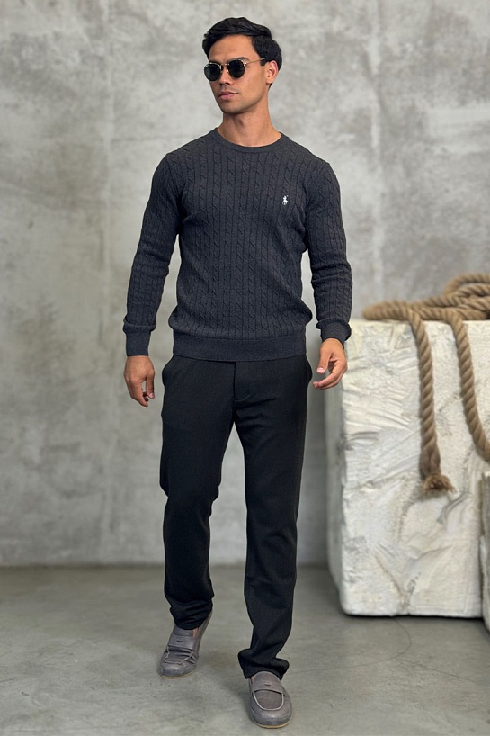 Мужской джемпер Polo Ralph Lauren cable-knit - Dark Grey