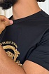 Чёрная футболка Versace Coupe Blason embroidered