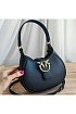Кожаная сумка Mini Brioche Hobo 22x13.5 см - Black