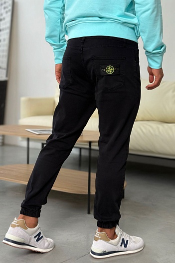 Мужские чёрные джоггеры Stone Island compass-patch   