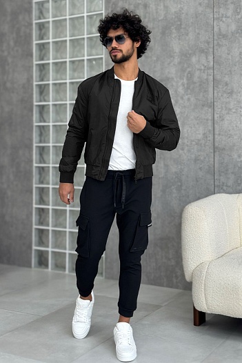 Мужской бомбер Dolce & Gabbana logo-plaque - Black   