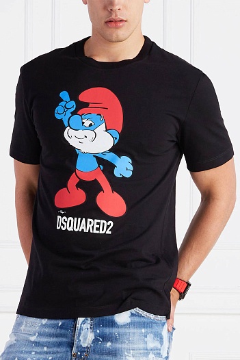 Чёрная футболка Dsquared2 smurfs graphic-print   