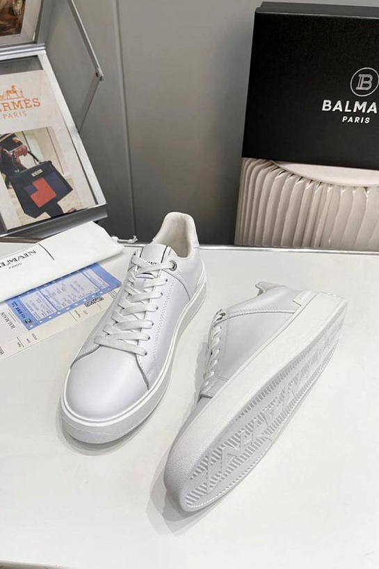 Мужские кожаные кроссовки Balmain B-Court