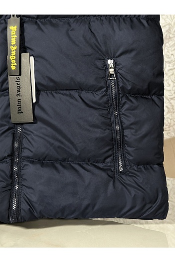 Мужской синий жилет Palm Angels с капюшоном   