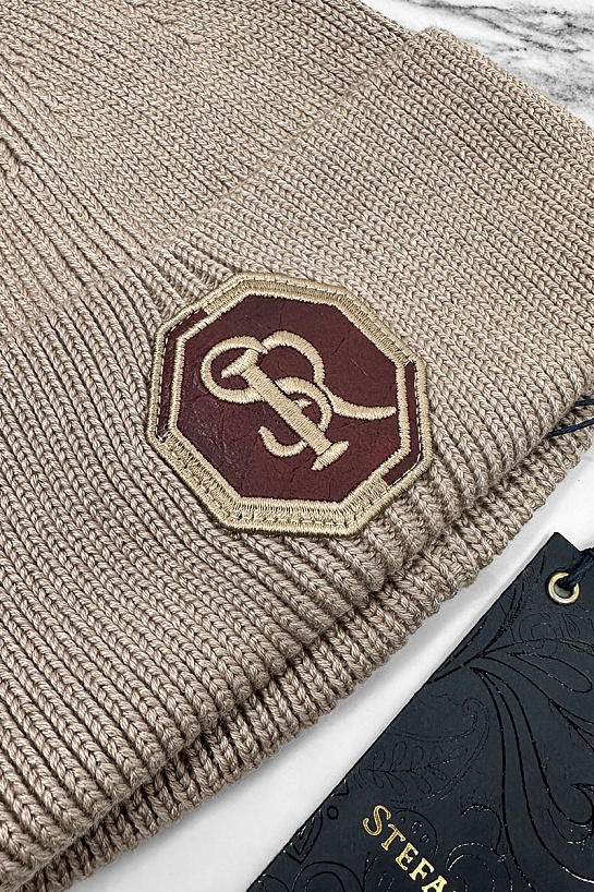 Шапка Stefano Ricci logo-embroidered - Beige