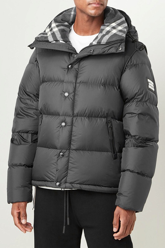 Серая куртка со съёмными рукавами Burberry Lockwell logo-patch