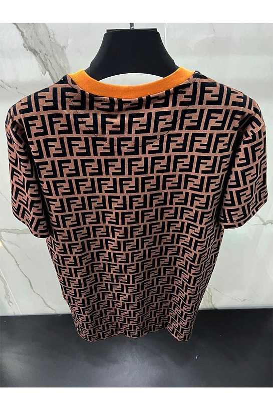 Мужская футболка Fendi Double F - Brown
