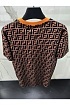 Мужская футболка Fendi Double F - Brown