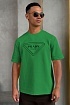 Зелёная оверсайз футболка Prada Milano logo