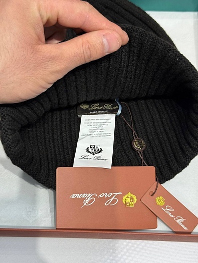 Шапка Loro Piana premium logo-embroidered - Black   