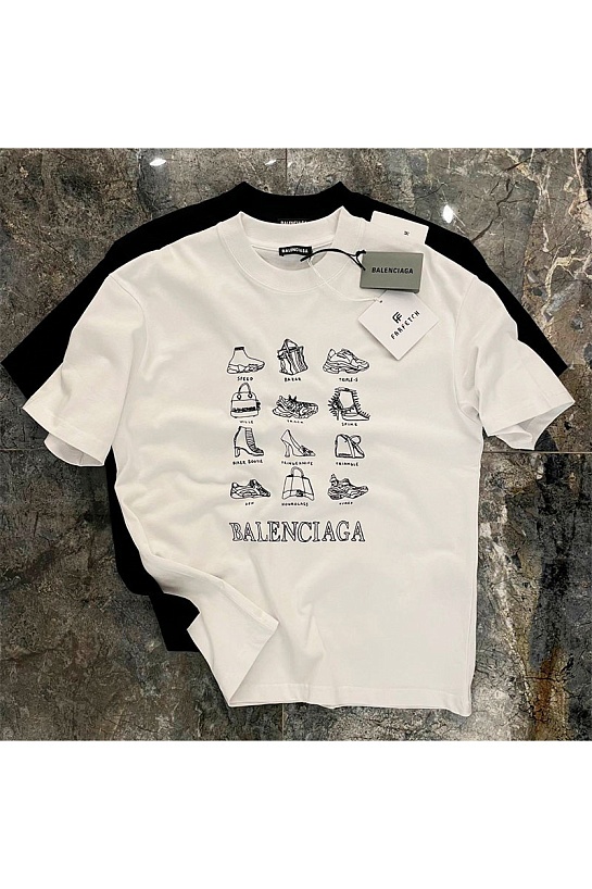Белая оверсайз футболка Balenciaga graphic-print