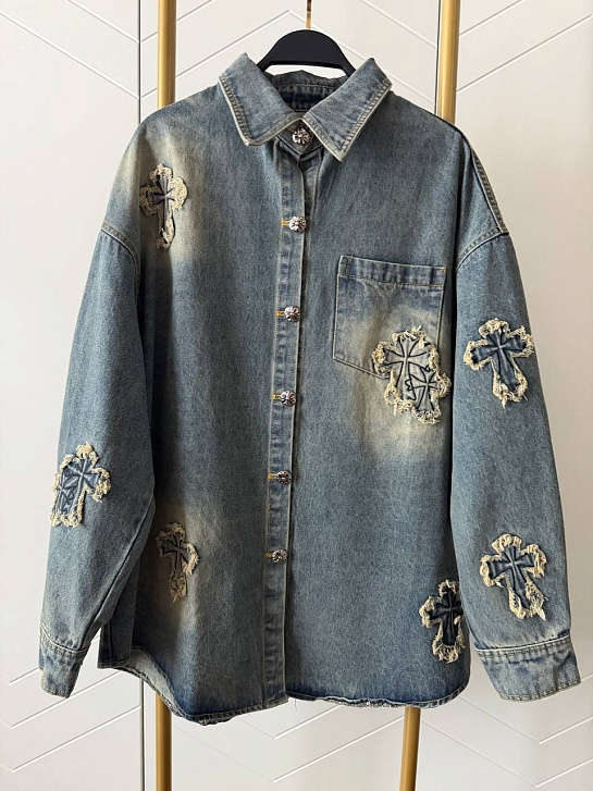 Женская джинсовая куртка Chrome Hearts premium