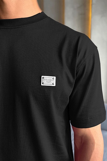 Футболка Dolce & Gabbana logo-plaque - Black   