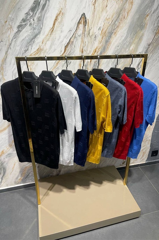 Мужское поло Dolce & Gabbana monogram all-over - White