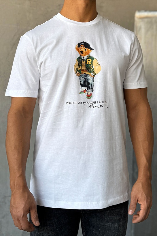 Мужская футболка Polo Ralph Lauren Varsity Bear - White