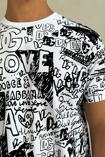 Мужская футболка Dolce & Gabbana белого цвета   