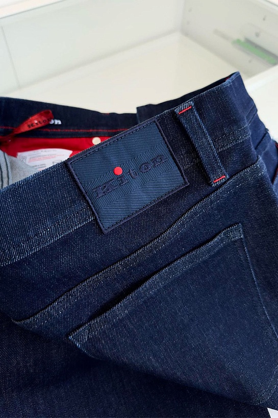 Мужские джинсы Kiton синего цвета