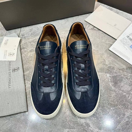 Мужские комбинированные кроссовки Brunello Cucinelli   