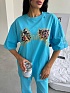 Женская голубая оверсайз футболка Balenciaga