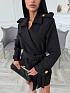 Женское чёрное пальто Schiaparelli premium