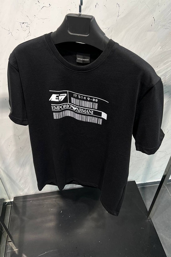 Чёрная футболка Emporio Armani logo-print