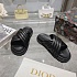 Женские кожаные шлёпанцы Dior D-Cross - Black