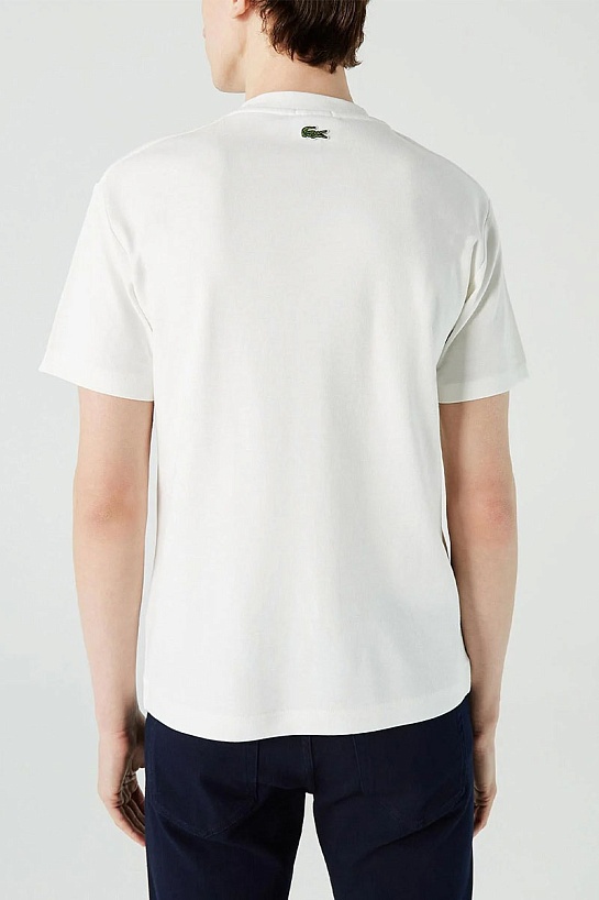 Белая футболка Lacoste logo-print