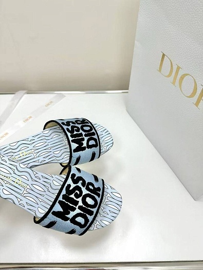 Женские шлёпанцы Dior Dway Premium - Blue   
