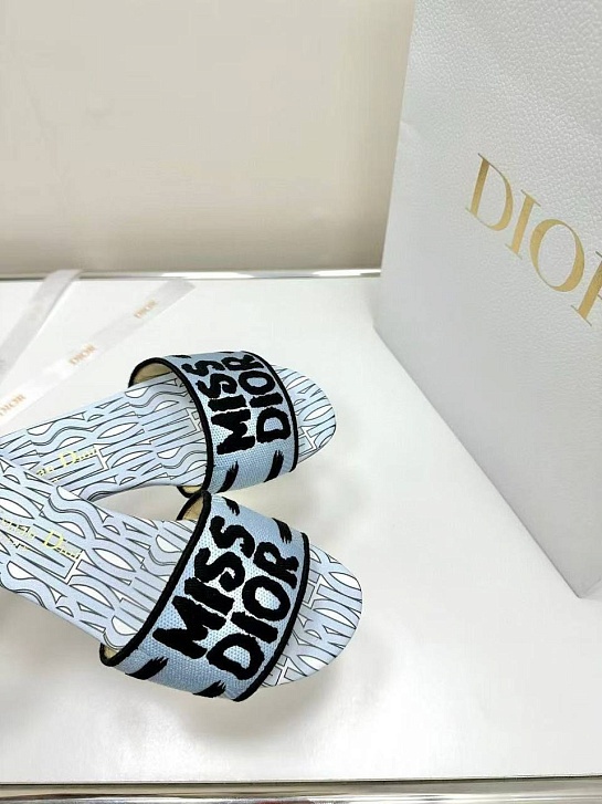 Женские шлёпанцы Dior Dway Premium - Blue