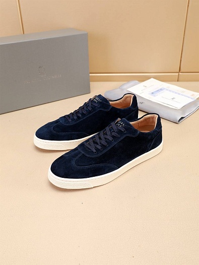 Замшевые кроссовки Brunello Cucinelli low-top - Navy   