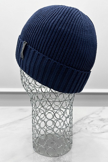 Шапка синего цвета Calvin Klein logo-patch   