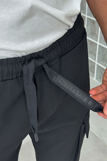 Мужские чёрные джоггеры Dolce&Gabbana cargo-pocket   