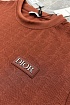 Мужская бордовая футболка Dior logo all-over embossed