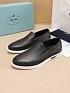 Мужские кожаные слипоны Prada Saint Tropez - Black / White